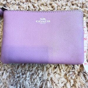 Coach Lavender Zip Wristlet Pouch